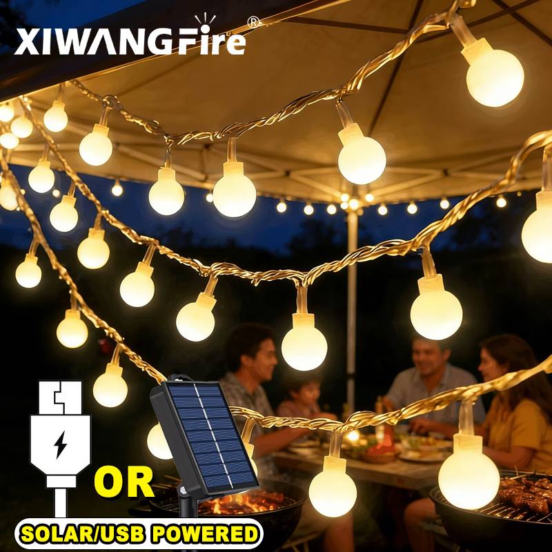 Yard Lighting Decor - أضواء خيطية تعمل بالطاقة الشمسية/USB/البطارية بطول