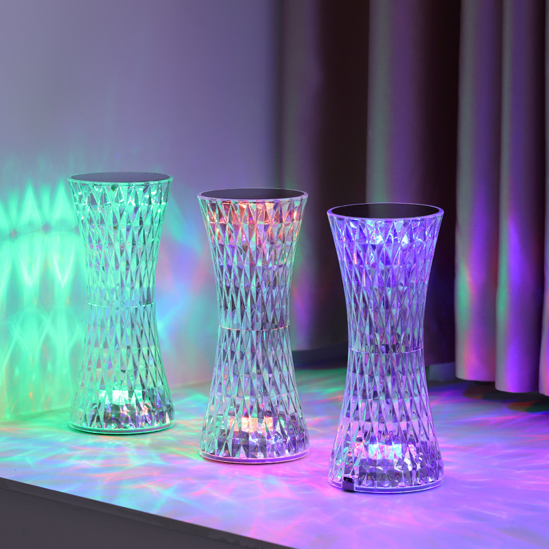 Up Lighting Decor - مصابيح طاولة جانبية كريستالية، إضاءة ليلية