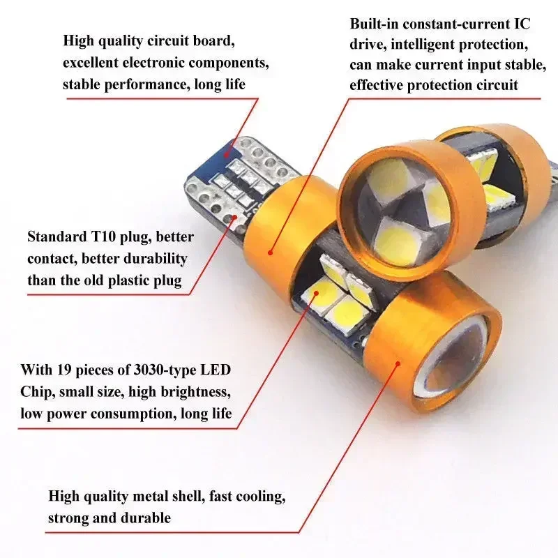 2 قطعة سيارة T10 12 فولت LED م - مراجعة Orange Lighting Decor وسعره