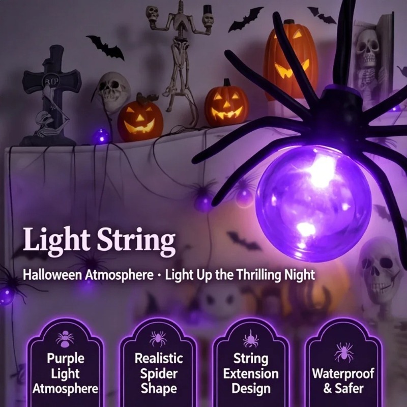 أضواء LED على شكل عنكبوت تعمل  - مراجعة Yard Lighting Decor وسعره