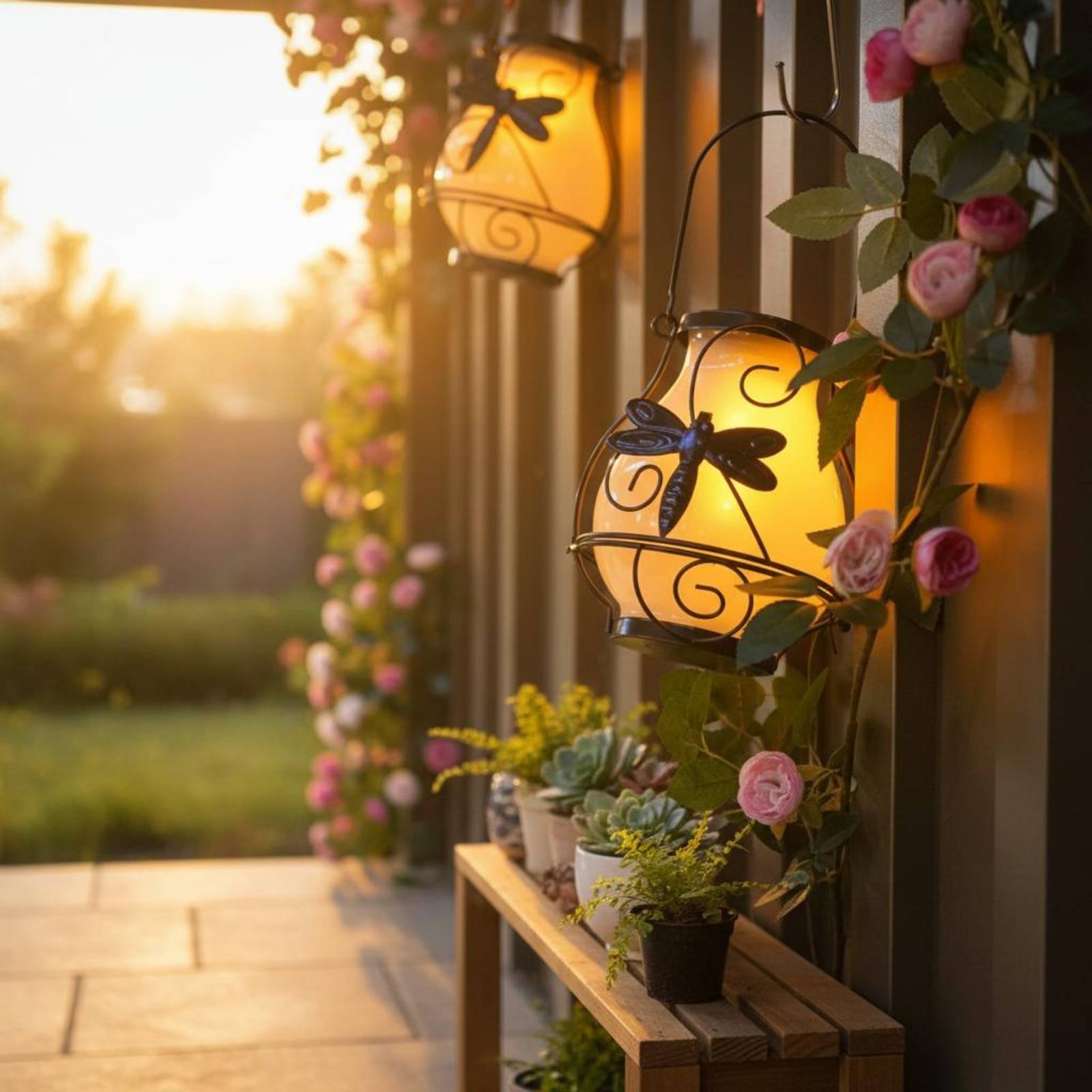 فانوس شمسي على شكل فراشة مقاوم - مراجعة Garden Lighting Decor وسعره