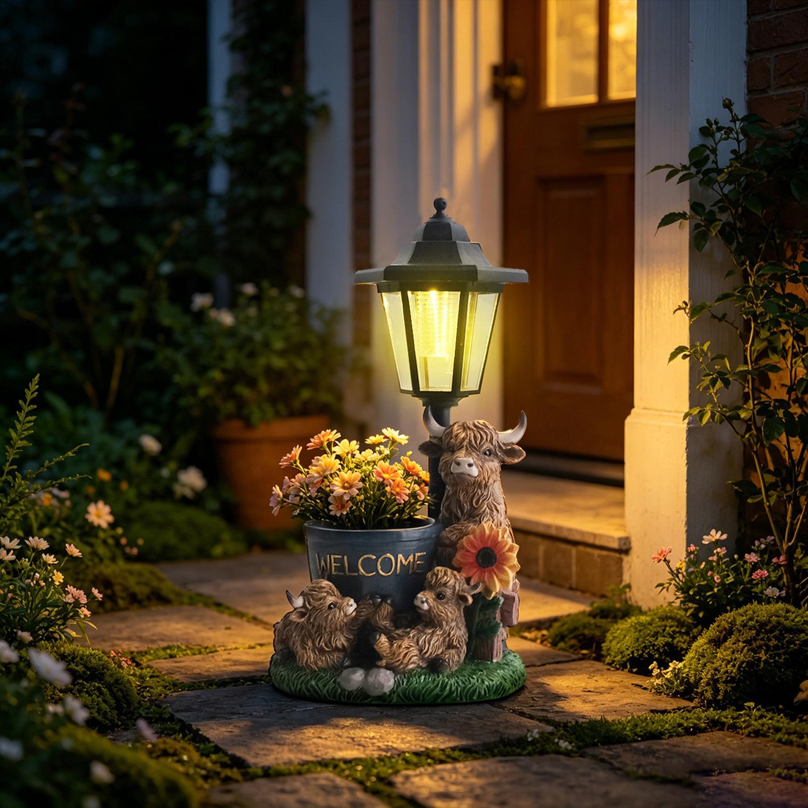 زينة حديقة شمسية، تمثال بقرة م - مراجعة Up Lighting Decor وسعره